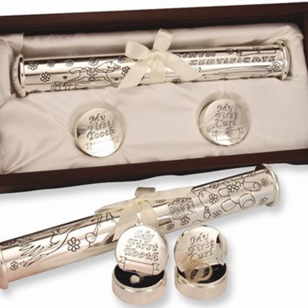 Birth Certificate Holder and Keepsake Set Baby Box